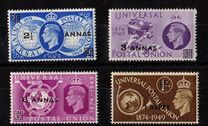 [Great Britain Postage Stamps U.P.U. Issue of 1949 Surcharged, type E]