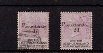 [British Bechuanaland Stamps Overprinted "PROTECTORATE" & Surcharged - No Dot after "d", type H]