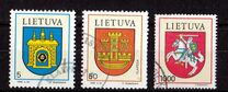 [Escudos de ciudades. - Cambio de unidad monetaria: 100 centu = 1 Litas -, tipo FQ]