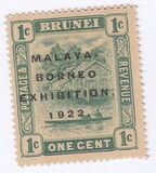 [Brunei River Issues Overprinted "MALAYA - BORNEO EXHIBITION, 1922.", 類型 E]