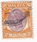 [Jorge V. Inscripción: MALAYA - STRAITS SETTLEMENTS, tipo AX9]