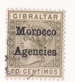 [Gibraltar Postage Stamps Overprinted "Morocco Agencies" in Black Colour - Wide "M", type A2]