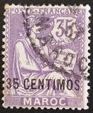 [Inscription: "MAROC" - Surcharged, type H]