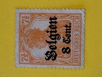 [German Empire Postage Stamps Surcharged "F and Cent" & Overprinted "Belgien", type B3]