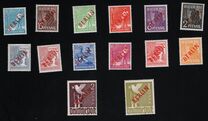 [BERLIN in Red Overprint on "Allied Occupation Zone" Stamps, type B]