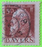 [The 90th Anniversary of the Birth of Prince Luitpold - Type I: Small 9 and no Foot on 1 in "1911". Type II: Large 9 and Foot on 1 in "1911", 类型 G4]