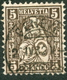 [Definitive 1881 - Sitting Helvetia - Granite Paper, type K19]