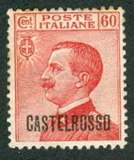 [Italian Postage Stamps Overprinted "CASTELROSSO", type C1]