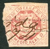 [Overprinted "Estampillas de Correo" Top & "Contrasena" Botton, type E]