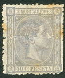 [King Alfonso XII - Blue Framed Numbers on Backside, 1-100 on each sheet, type AN6]