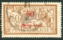 [Inscription: "MAROC" - Surcharged, type I10]