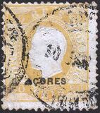 [King Luis I - Portuguese Stamps Overprinted "Acores" in Small, type F5]