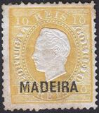 [King Luis I - Portuguese Postage Stamps Overprinted, MADEIRA, type B1]