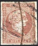 [Queen Isabella II of Spain - Yellowish Paper. Different Watermark, type A6]