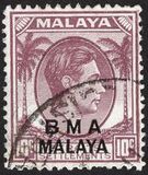 [Straits Settlements Postage Stamps Overprinted "B M A MALAYA" in Black or Red Colour, type A6]