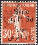 [French Postage Stamps Surcharged & Overprinted Syrie in French and Arabic, වර්ගය U6]