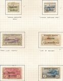 [French Postage Stamps No.123-129 Surcharged, type T]