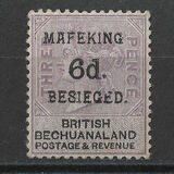 [British Bechuanaland Postage Stamps Surcharged & Overprinted "MEFAKING BESIEGED.", type B6]