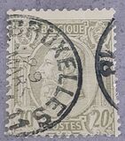 [King Leopold II (1835-1909) - (Engraved by: Louis-Eugène Mouchon), type V]
