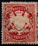 [Coat of Arms - Value in "PFENNIG", tegund D32]