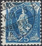 [Svizzera in piedi - Carta: bianca - Filigrana: Marchio di controllo 1 (croce all'int. dell'ovale), Scrivi M7]