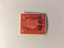 [King George VI - Great Britain Postage Stamps of 1937 Overprinted "M.E.F." in Black - Overprint 14mm Wide, type A]