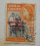 [Queen Elizabeth Stamps of 1952 of Gold Coast Overprinted "GHANA INDEPENDENCE 6TH.. MARCH, 1957", Tip C2]