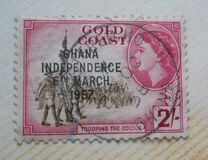 [Queen Elizabeth Stamps of 1952 of Gold Coast Overprinted "GHANA INDEPENDENCE 6TH.. MARCH, 1957", Tip B7]