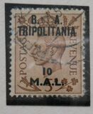 [King George VI - Great Britain Postage Stamps Overprinted B. A. - TRIPOLITANIA" and Surcharged New Value, type B6]