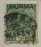 [India Postage Stamps Overprinted "BURMA", 类型 A1]