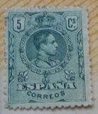 [King Alfonso XIII - Blue Control Numbers on Backside, type BG1]