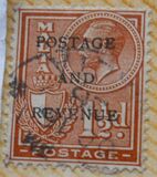 [King George V and Coat of Arms Stamps of 1926-1927 Overprinted "POSTAGE AND REVENUE", Tip X24]