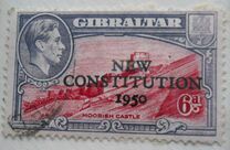 [Overprinted "NEW CONSTITUTION 1950", type AF2]