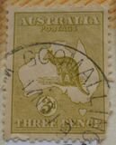 [Serie corriente. Mapa de Australia y canguro., tipo A4]