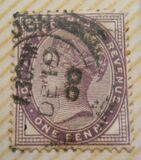 [Reina Victoria. Inscripción "POSTAGE AND INLAND REVENUE", tipo AI1]
