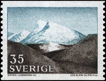 [Mountain Scenery and Uppsala Cathedral, type GS]