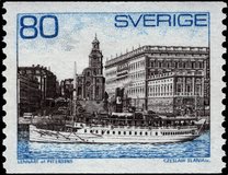 [Una barca di Waxholm e una vecchia moneta svedese - Carta: fluorescente, Scrivi KR]