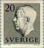 [King Gustaf VI Adolf of Sweden  - New Engravement with Imprint, type EE11]