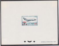 [Airmail - Airplanes - Stamp of France Overprinted CFA and Surcharged, प्रकार DW]