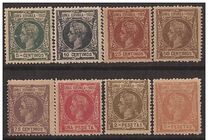 [King Alfonso XIII - Inscription GUINEA ESPANOLA - 1902, Blue Control Number on Back Side, type A]