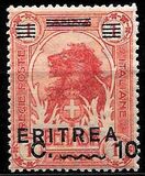 [Italian Postage Stamps Overprinted "ERITREA" in Dark Blue or Red & Surcharged, τύπος W2]