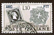 [The 100th Anniversary of Sardinia´s First Postage Stamp - Italy Postage Stamps Overprinted "AMG FTT", тип BE]