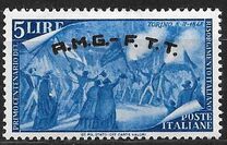 [The 100th Anniversary of the 1848 Uprisings - Italy Postage Stamps Overprinted "A.M.G.- F.T.T.", type E2]
