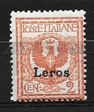 [Italian Stamps Overprinted "Leros", type A]