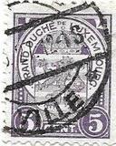 [Coat of Arms Stamp of 1907 in New color, tip J6]