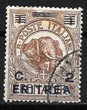 [Italian Postage Stamps Overprinted "ERITREA" in Dark Blue or Red & Surcharged, type W]