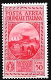 [Airmail - The 50th Anniversary of the Death of Giuseppe Garibaldi - Italian Postage Stamps Overprinted "POSTE COLONIALI/ITALIANE", type L]