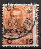 [King Victor Emmanuel III of Italy - Italian Postage Stamp Overprinted "Colonia Eritrea", tip F]