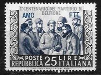 [The 100th Anniversary of the Deaths of the Five Martyrs of Belfiore - Italy Postage Stamp Overprinted "AMG FTT", type CD]