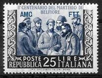 [The 100th Anniversary of the Deaths of the Five Martyrs of Belfiore - Italy Postage Stamp Overprinted "AMG FTT", type CD]